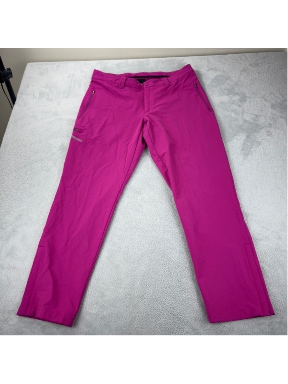 Marmot Women sz 14 (XXL) Pink Wide Leg Snowboard Ski Pants 35 Waist x 30 Length